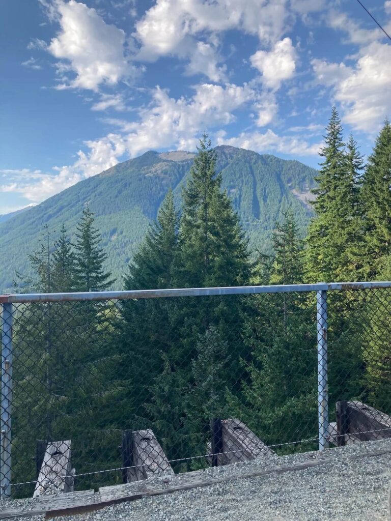 mountain view from bicycle path