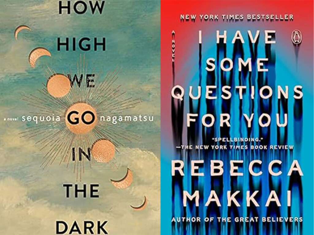 book covers for "How High We Go" and "I Have Some Questions of You"