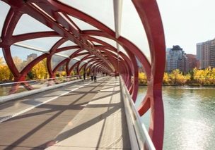 The Peace Bridge designed by Santiago Calatrava in Calgary.