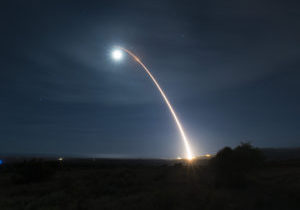 An unarmed Minuteman III intercontinental ballistic missile launches during a developmental test, Feb. 5, 2020, at Vandenberg Air Force Base, Calif. (U.S. Air Force photo by Senior Airman Clayton Wear)
